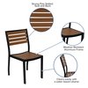 Flash Furniture Faux Teak 30x48 Table-Teal Umbrella-Base-4 Chairs XU-DG-304860364-UB19BTL-GG